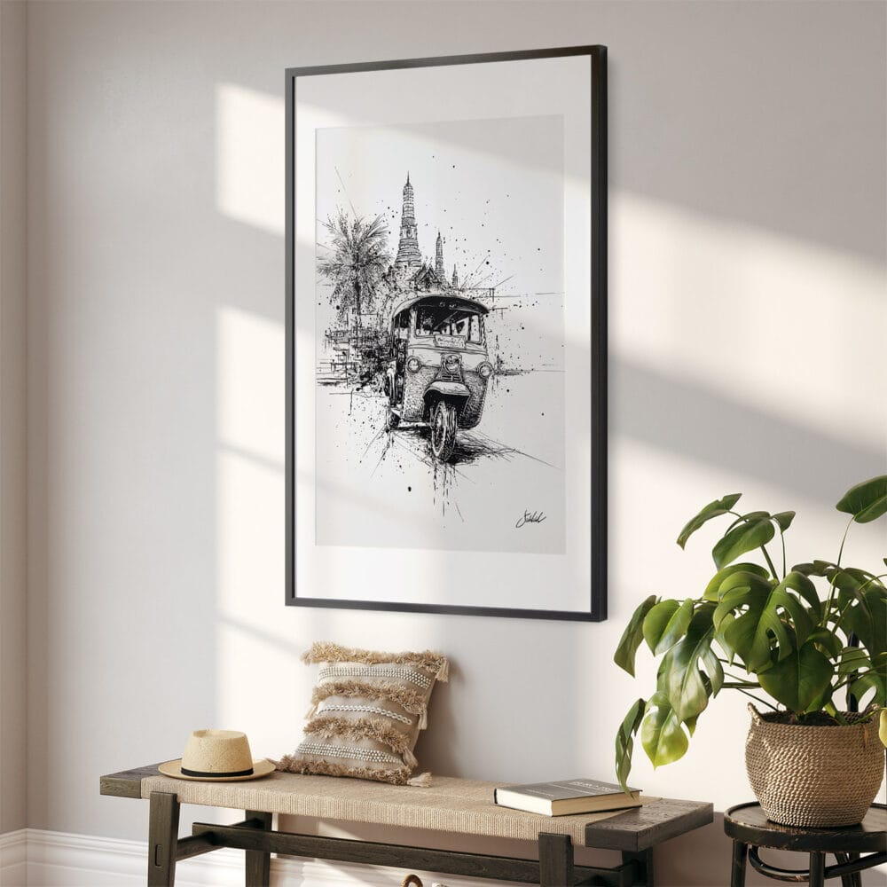 02 - Thailand - Tuk Tuk 2 Pencil Drawing Art - Digital Downloads - Hallway.jpg 02 - Thailand - Tuk Tuk 2 Pencil Drawing Art - Digital Downloads - Hallway.jpg