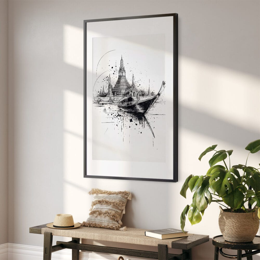02 - Wat arun with boat Pencil Drawing Art - Digital Downloads - Hallway.jpg 02 - Wat arun with boat Pencil Drawing Art - Digital Downloads - Hallway.jpg