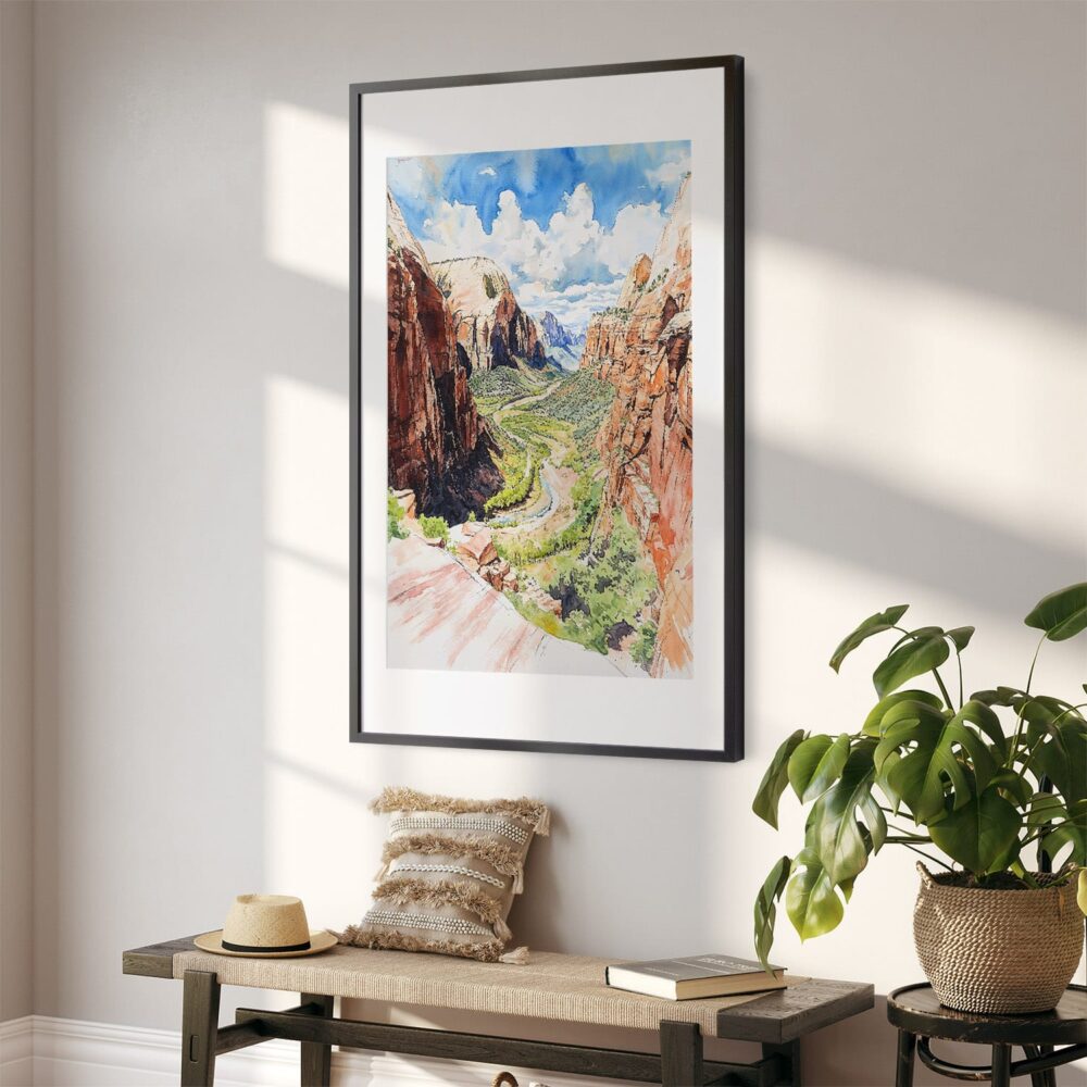 02 - Zion Canyon Watercolor Art - Digital Downloads - Hallway.jpg 02 - Zion Canyon Watercolor Art - Digital Downloads - Hallway.jpg