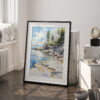 03 - Acadia National Park Watercolor Art - Digital Downloads - Frame Standing on floor.jpg