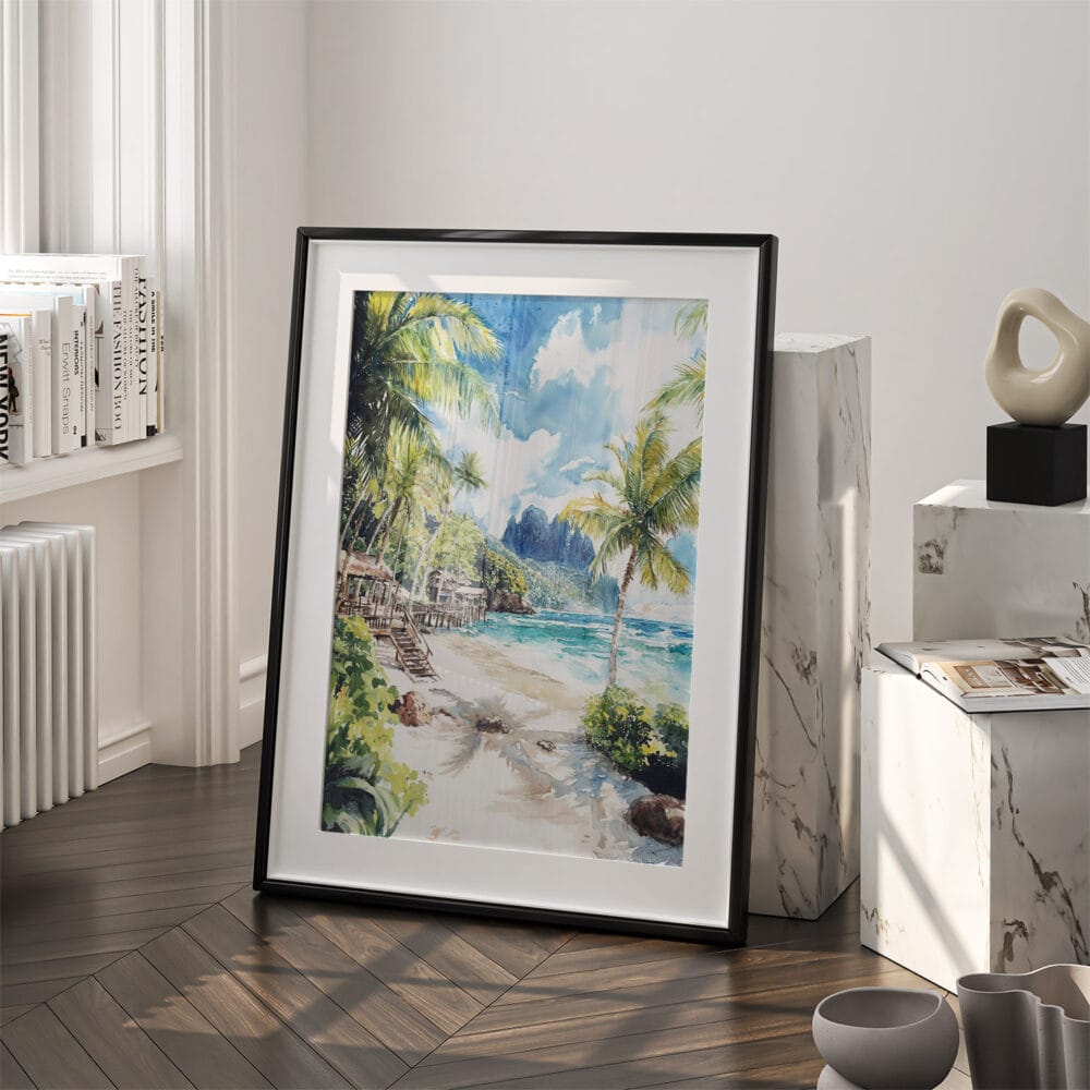 03 - American Samoa National Park Watercolor Art - Digital Downloads - Frame Standing on floor.jpg 03 - American Samoa National Park Watercolor Art - Digital Downloads - Frame Standing on floor.jpg