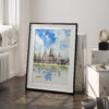 03 - Angkor Wat Cambodia Watercolor Art - Digital Downloads - Frame Standing on floor.jpg