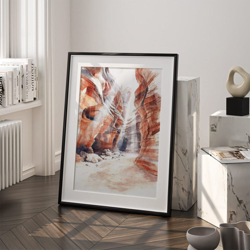 03 - Antelope Canyon Watercolor Art - Digital Downloads - Frame Standing on floor.jpg 03 - Antelope Canyon Watercolor Art - Digital Downloads - Frame Standing on floor.jpg