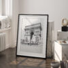 03 - Arc De Triomphe Pencil Drawing Art - Digital Downloads - Frame Standing on floor.jpg