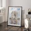 03 - Arc De Triomphe watercolor Art - Digital Downloads - Frame Standing on floor.jpg