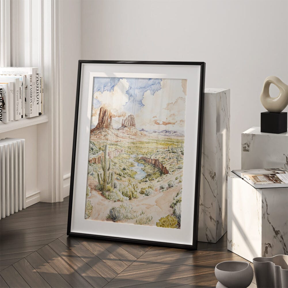 03 - Arizona Watercolor Art - Digital Downloads - Frame Standing on floor.jpg 03 - Arizona Watercolor Art - Digital Downloads - Frame Standing on floor.jpg