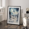 03 - Aurora Lapland Finland Watercolor Art - Digital Downloads - Frame Standing on floor.jpg