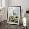 03 - Balboa Park California Tower Watercolor Art - Digital Downloads - Frame Standing on floor.jpg