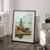 03 - Bali Temple Watercolor Art - Digital Downloads - Frame Standing on floor.jpg