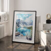 03 - Banff National Park Watercolor Art - Digital Downloads - Frame Standing on floor.jpg