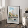 03 - Bangkok Wat Arun Watercolor Art - Digital Downloads - Frame Standing on floor.jpg