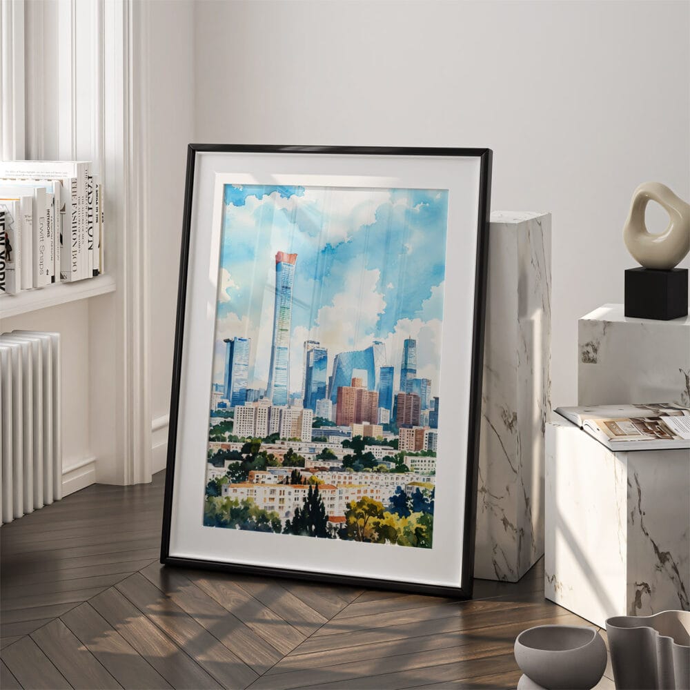 03 - Beijing Skyline Watercolor Art - Digital Downloads - Frame Standing on floor.jpg 03 - Beijing Skyline Watercolor Art - Digital Downloads - Frame Standing on floor.jpg