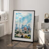 03 - Beijing Skyline Watercolor Art - Digital Downloads - Frame Standing on floor.jpg