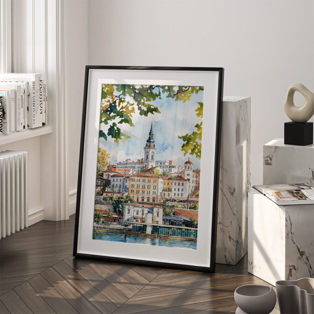 03 - Belgrade Watercolor Art - Digital Downloads - Frame Standing on floor.jpg 03 - Belgrade Watercolor Art - Digital Downloads - Frame Standing on floor.jpg