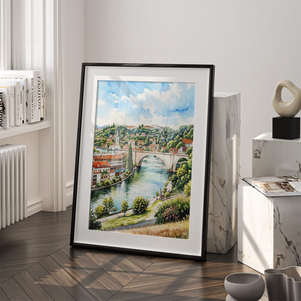 03 - Bern Switzerland Watercolor Art - Digital Downloads - Frame Standing on floor.jpg 03 - Bern Switzerland Watercolor Art - Digital Downloads - Frame Standing on floor.jpg