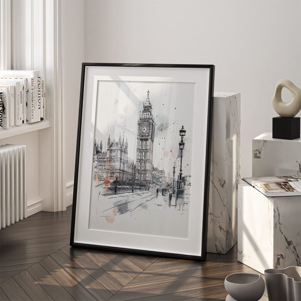 03 - Big Ben Pencil Drawing Art - Digital Downloads - Frame Standing on floor.jpg 03 - Big Ben Pencil Drawing Art - Digital Downloads - Frame Standing on floor.jpg