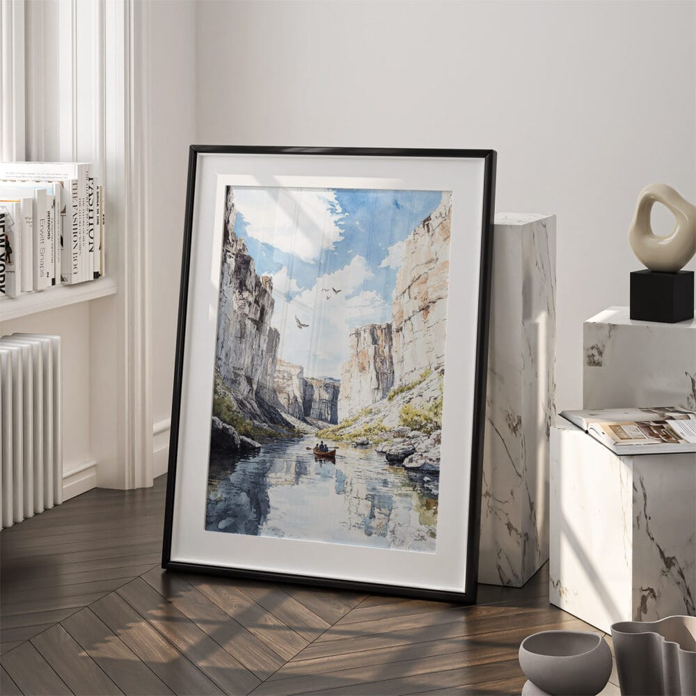 03 - Big Bend National Park Watercolor Art - Digital Downloads - Frame Standing on floor.jpg 03 - Big Bend National Park Watercolor Art - Digital Downloads - Frame Standing on floor.jpg