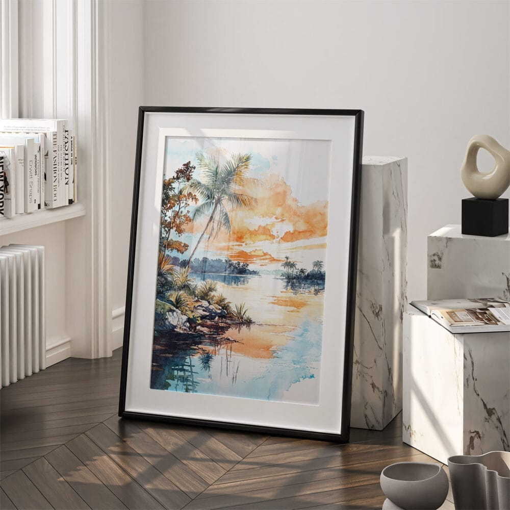 03 - Biscayne National Park Watercolor Art - Digital Downloads - Frame Standing on floor.jpg 03 - Biscayne National Park Watercolor Art - Digital Downloads - Frame Standing on floor.jpg