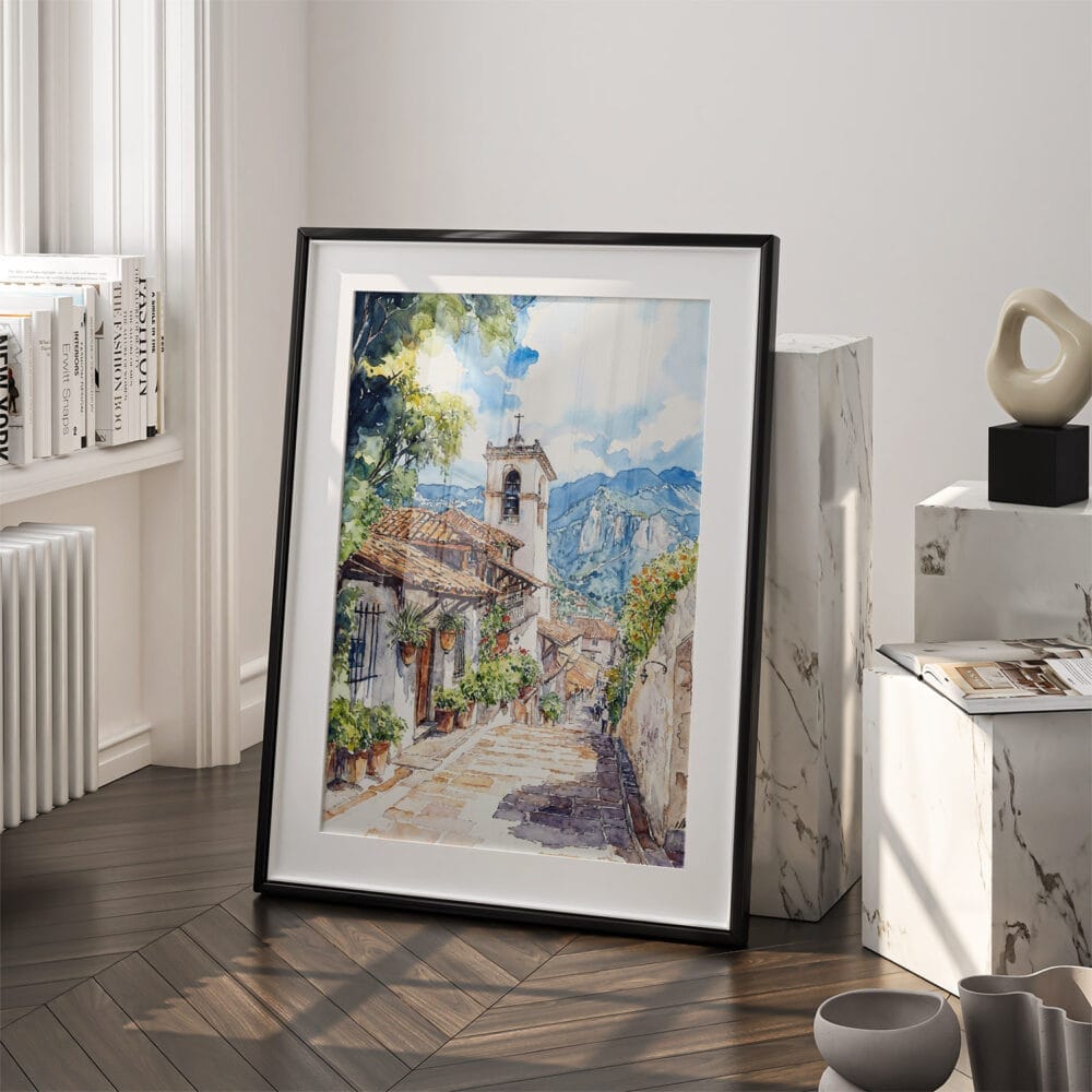 03 - Bogota Colombia Watercolor Art - Digital Downloads - Frame Standing on floor.jpg 03 - Bogota Colombia Watercolor Art - Digital Downloads - Frame Standing on floor.jpg