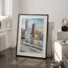 03 - Boston Harbor Watercolor Art - Digital Downloads - Frame Standing on floor.jpg