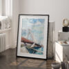 03 - Boston Zakim Bridge Watercolor Art - Digital Downloads - Frame Standing on floor.jpg