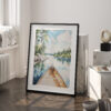 03 - Boundary Waters Minnesota Watercolor Art - Digital Downloads - Frame Standing on floor.jpg