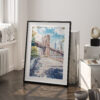 03 - Brooklyn Bridge Watercolor Art - Digital Downloads - Frame Standing on floor.jpg
