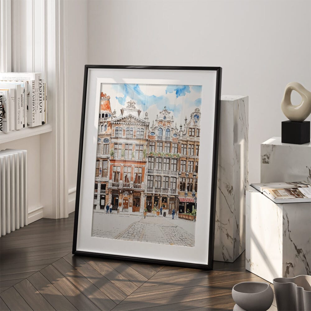 03 - Brussels Watercolor Art - Digital Downloads - Frame Standing on floor.jpg 03 - Brussels Watercolor Art - Digital Downloads - Frame Standing on floor.jpg