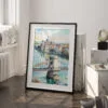03 - Budapest Hungary Watercolor Art - Digital Downloads - Frame Standing on floor.jpg