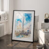 03 - Burj Khalifa Dubai Watercolor Art - Digital Downloads - Frame Standing on floor.jpg