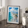 03 - Cancun Mexico Watercolor Art - Digital Downloads - Frame Standing on floor.jpg