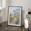 03 - Cape Cod Nobska Watercolor Art - Digital Downloads - Frame Standing on floor.jpg