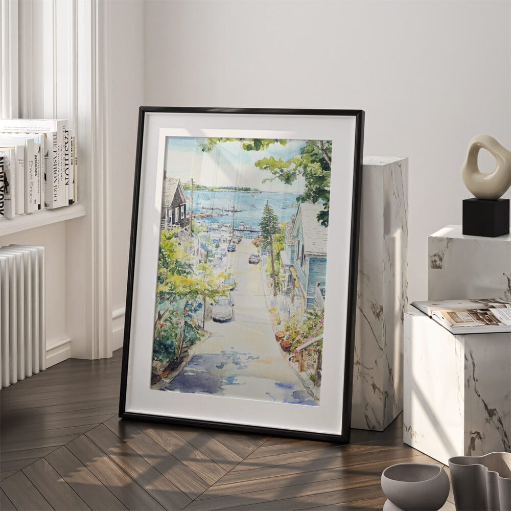 03 - Cape Cod Provincetown Watercolor Art - Digital Downloads - Frame Standing on floor.jpg 03 - Cape Cod Provincetown Watercolor Art - Digital Downloads - Frame Standing on floor.jpg