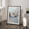 03 - Central Park New York City Watercolor Art - Digital Downloads - Frame Standing on floor.jpg