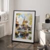 03 - Chiang mai Wat Phra That Doi Suthep Watercolor Art - Digital Downloads - Frame Standing on floor.jpg