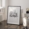 03 - Chicago - The Bean Pencil Drawing Art - Digital Downloads - Frame Standing on floor.jpg