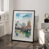 03 - Cincinnati Ohio Watercolor Art - Digital Downloads - Frame Standing on floor.jpg