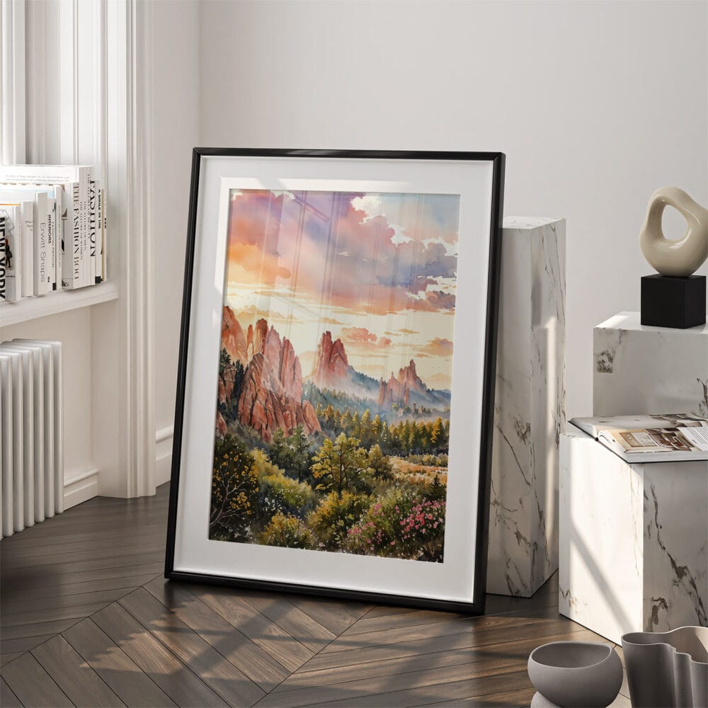 03 - Colorado Springs Watercolor Art - Digital Downloads - Frame Standing on floor.jpg 03 - Colorado Springs Watercolor Art - Digital Downloads - Frame Standing on floor.jpg