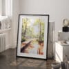 03 - Congaree National Park Watercolor Art - Digital Downloads - Frame Standing on floor.jpg