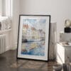 03 - Copenhagen Denmark Watercolor Art - Digital Downloads - Frame Standing on floor.jpg