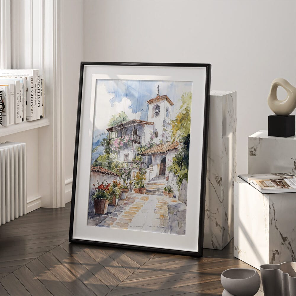 03 - Cordoba Spain Watercolor Art - Digital Downloads - Frame Standing on floor.jpg 03 - Cordoba Spain Watercolor Art - Digital Downloads - Frame Standing on floor.jpg