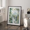 03 - Costa Rica Arenal Vulcano Watercolor Art - Digital Downloads - Frame Standing on floor.jpg