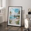 03 - Costa Rica Playa Ventana Watercolor Art - Digital Downloads - Frame Standing on floor.jpg