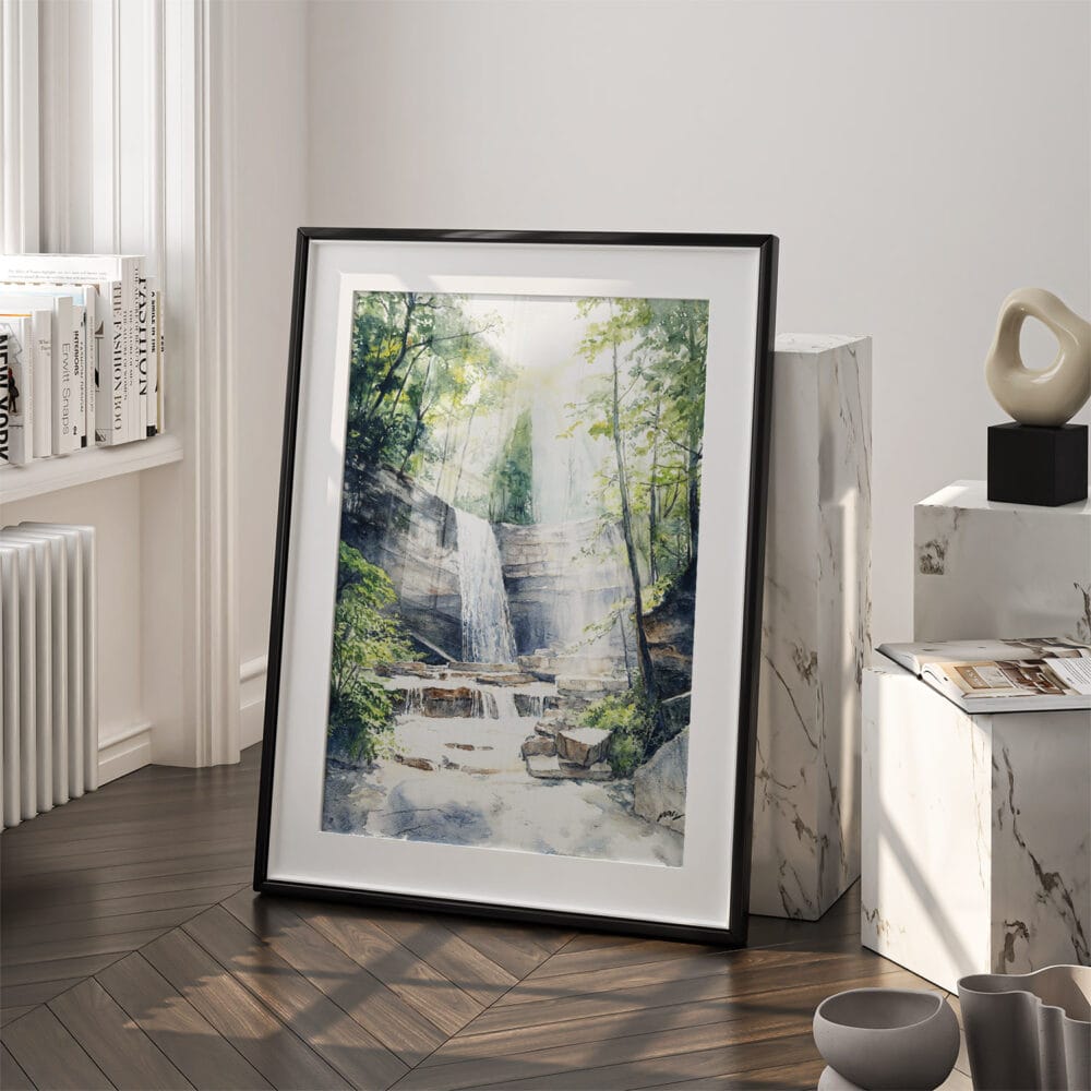 03 - Cuyahoga Valley National Park Watercolor Art - Digital Downloads - Frame Standing on floor.jpg 03 - Cuyahoga Valley National Park Watercolor Art - Digital Downloads - Frame Standing on floor.jpg