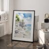03 - Door County Watercolor Art - Digital Downloads - Frame Standing on floor.jpg