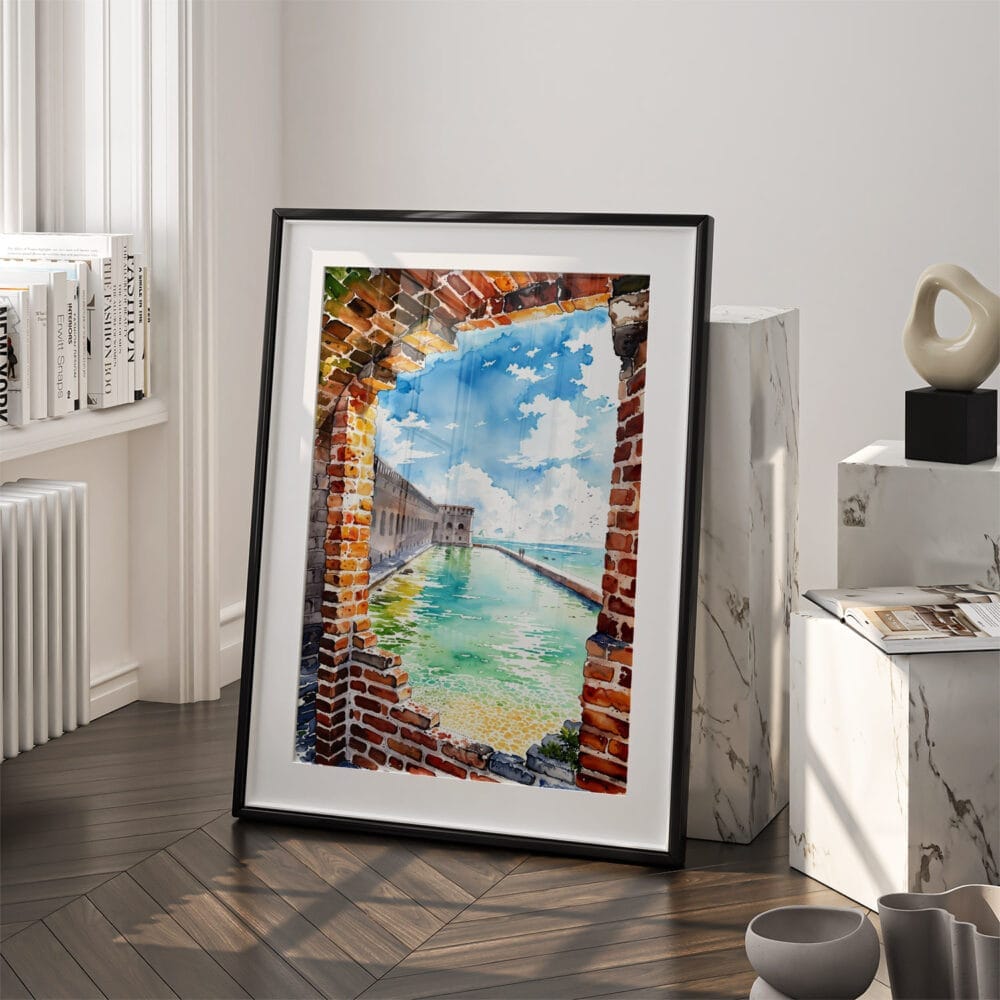 03 - Dry Tortugas National Park Watercolor Art - Digital Downloads - Frame Standing on floor.jpg 03 - Dry Tortugas National Park Watercolor Art - Digital Downloads - Frame Standing on floor.jpg