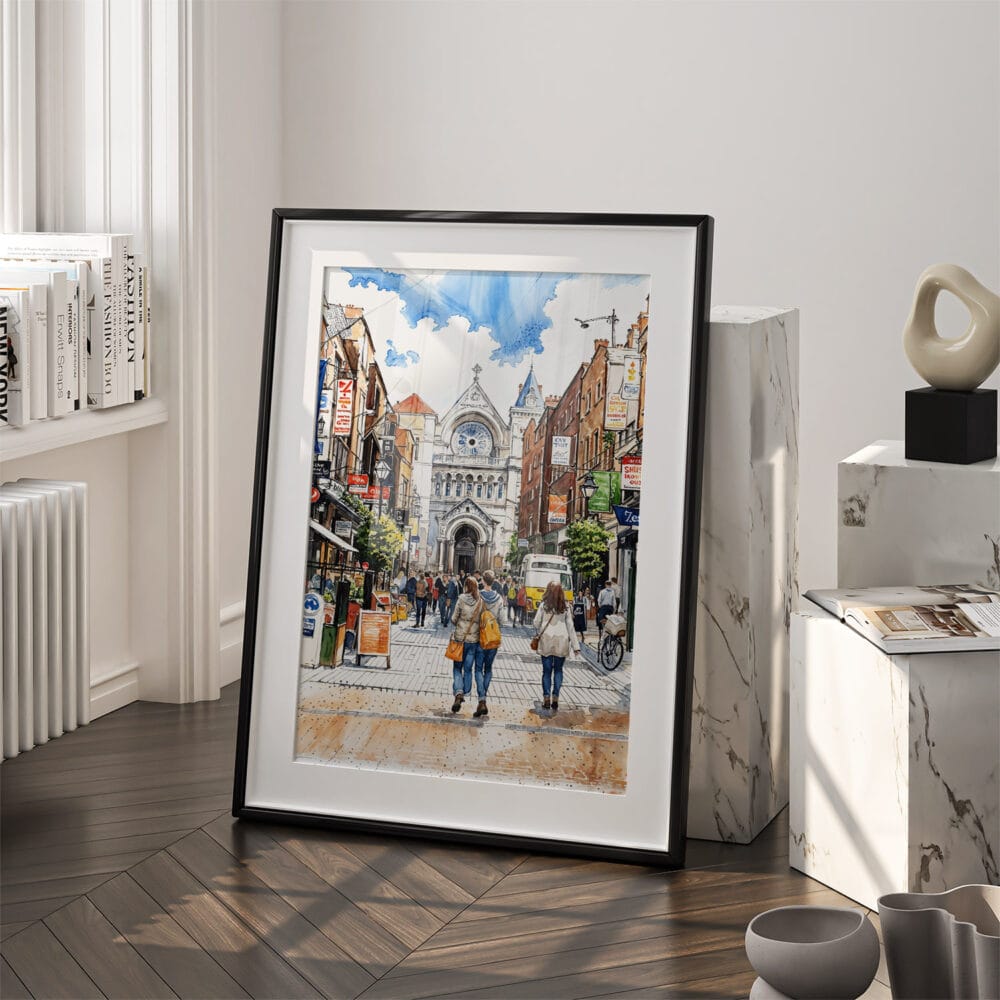 03 - Dublin Ireland Watercolor Art - Digital Downloads - Frame Standing on floor.jpg 03 - Dublin Ireland Watercolor Art - Digital Downloads - Frame Standing on floor.jpg