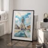 03 - Dublin Trinity College Watercolor Art - Digital Downloads - Frame Standing on floor.jpg
