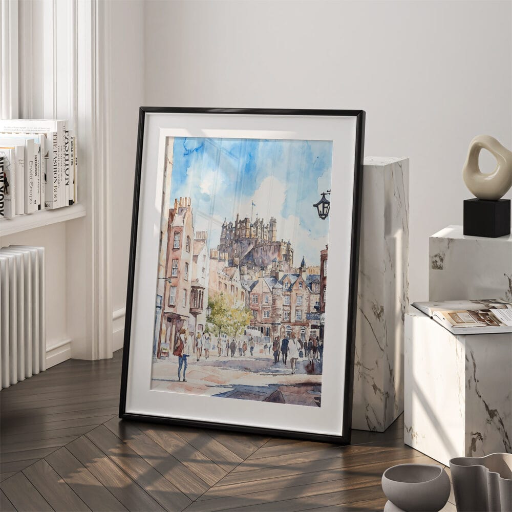 03 - Edinburgh watercolor Art - Digital Downloads - Frame Standing on floor.jpg 03 - Edinburgh watercolor Art - Digital Downloads - Frame Standing on floor.jpg