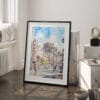 03 - Edinburgh watercolor Art - Digital Downloads - Frame Standing on floor.jpg